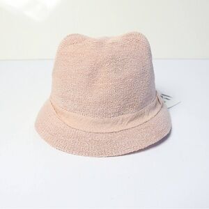 NWT Zara pastel pink little ears woven hat 1-3 yrs 50 cm summer sun protection